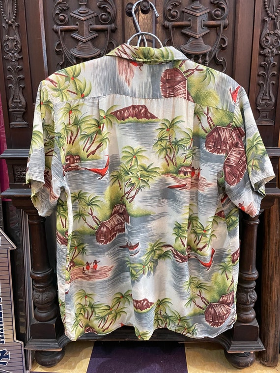 Vintage Hawaiian Shirt Aloha Sports Wear Hand Pri… - image 5