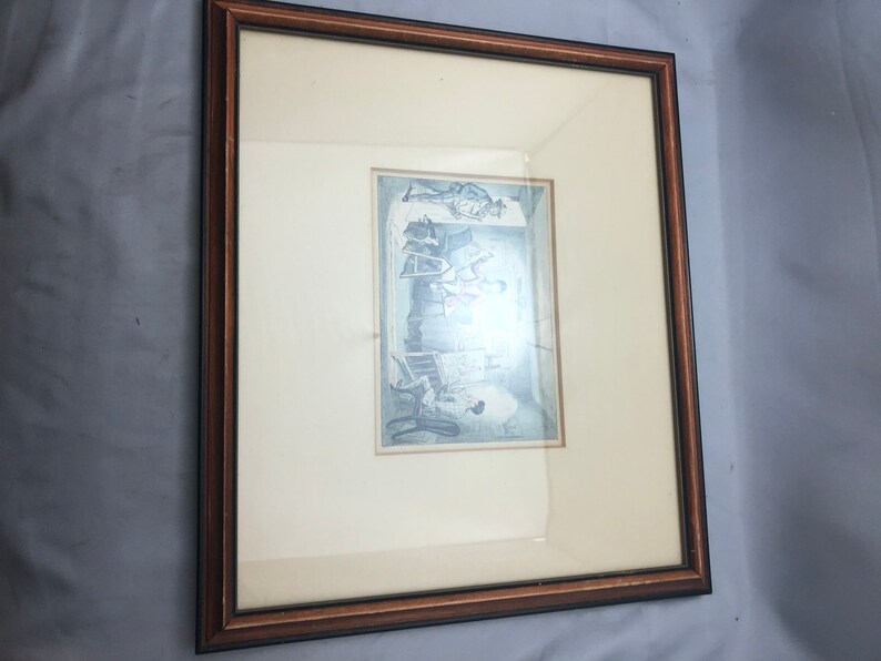 Vintage print of man modeling for painting
