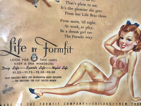 Life Bra by Formfit 1940's Ad  Vintage advertisements, Vintage