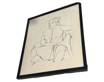 Richard Diebenkorn Sketch - Original India Ink on Paper by Richard Diebenkorn -On Sale