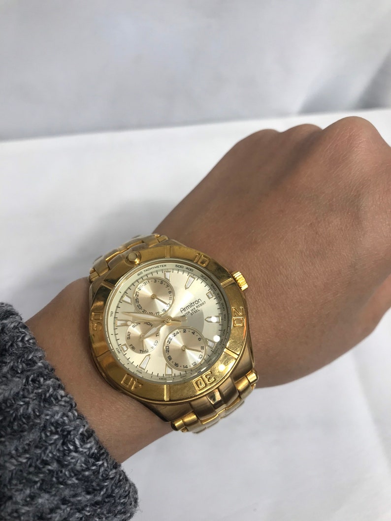 armitron watch water 165 resist steel