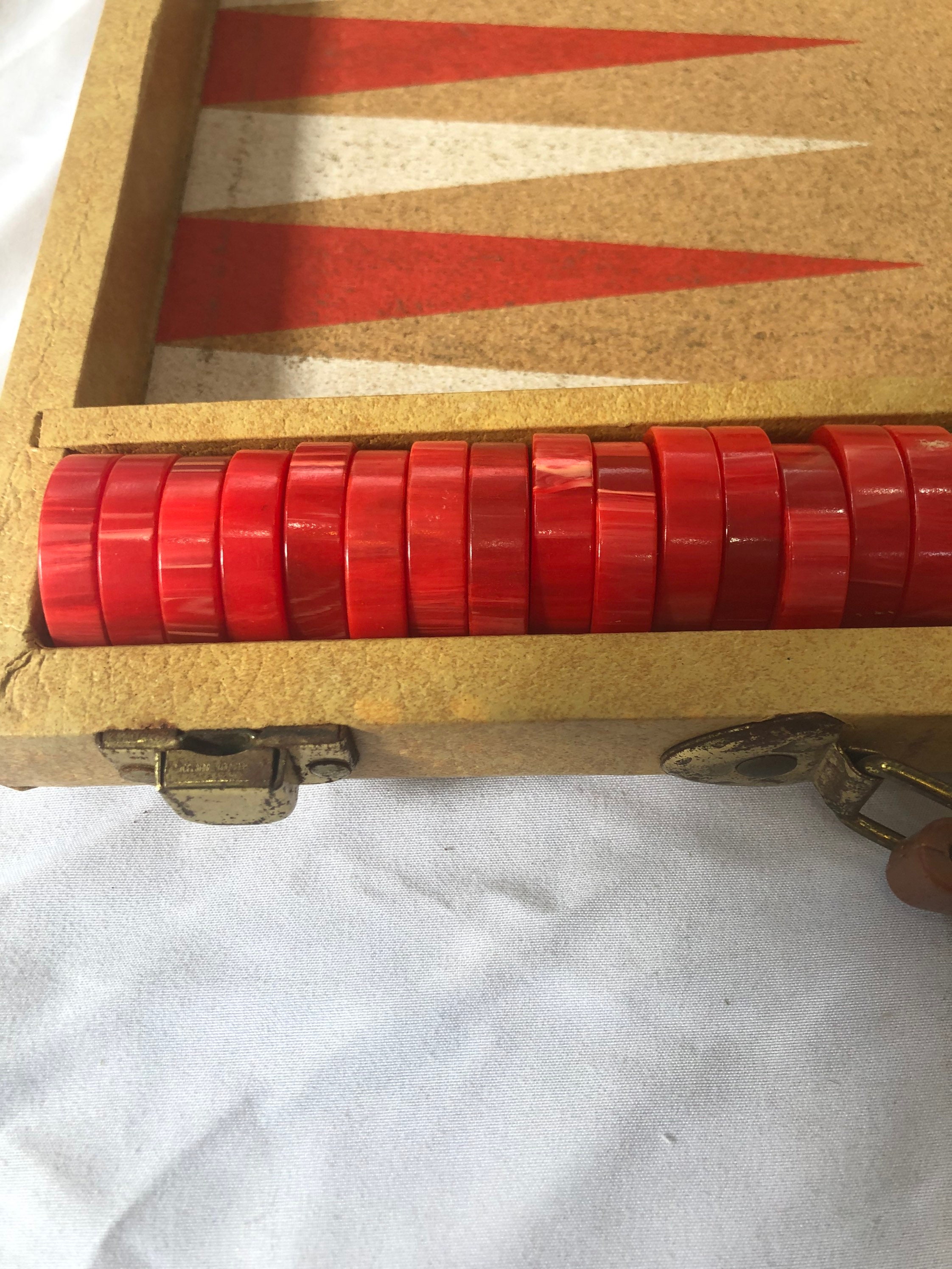 Vintage Cardinal Backgammon Case with Bakelite Checkers Etsy