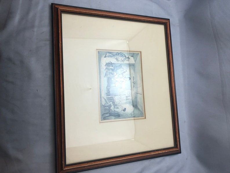 Vintage print of man modeling for painting