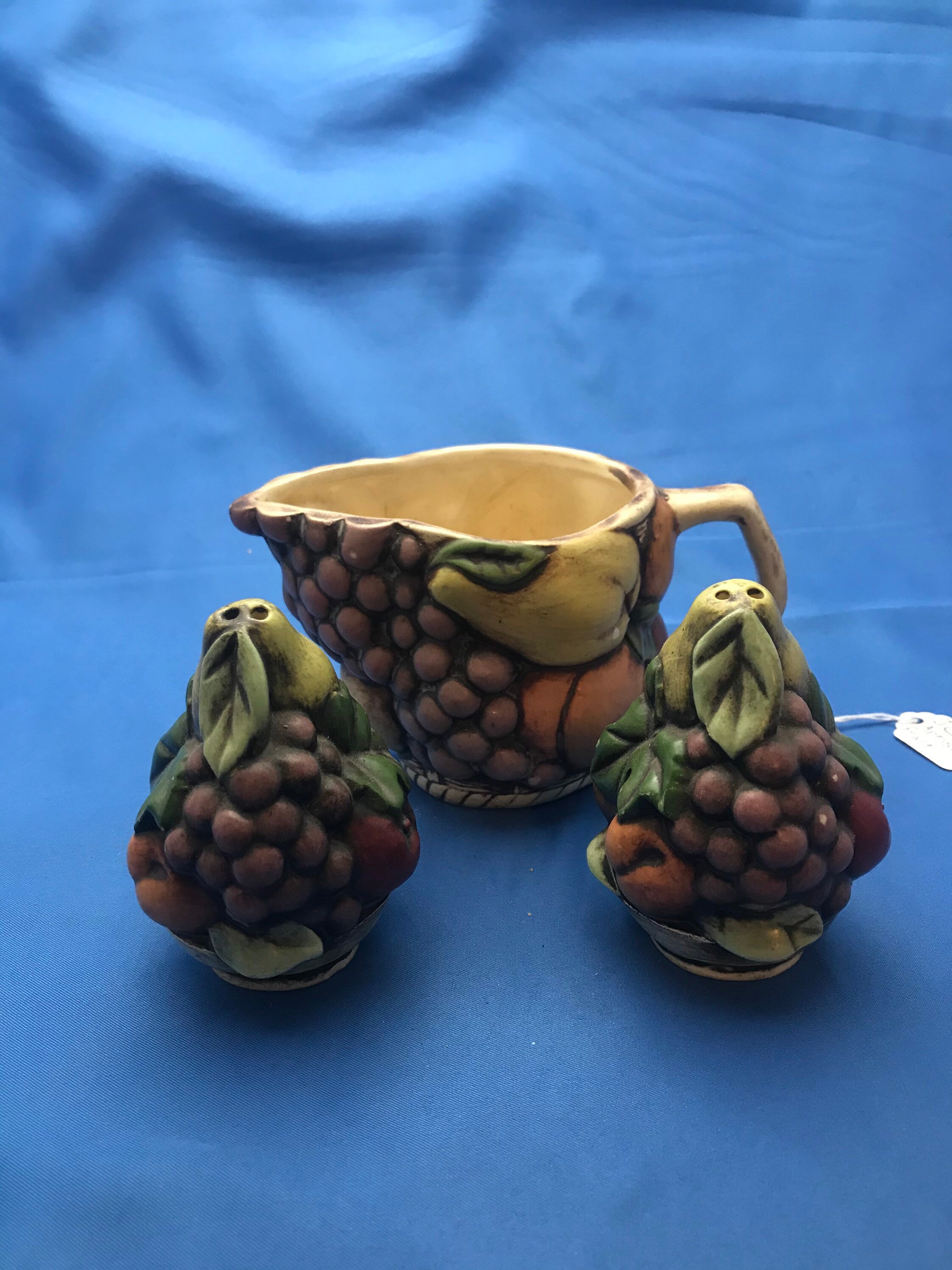Vintage JC Pottery Pitcher with Salt & Pepper Shakers Etsy