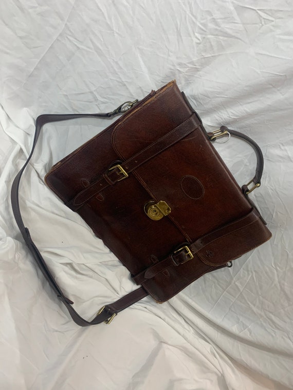 Vintage Roger Saul Mulberry Leather Messenger Bag