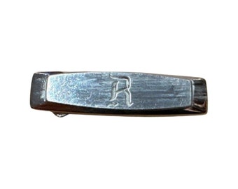 Vintage Sterling Silber "R" Clip | Krawattenklammer | Zubehör