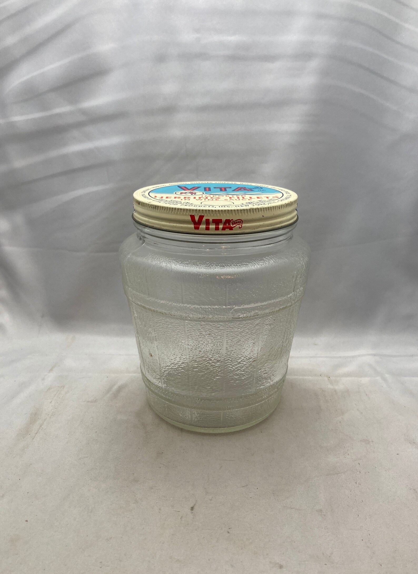 Vintage Glass Vita Herring Jar Etsy