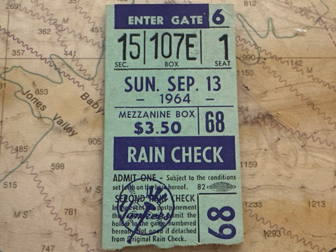 Vintage 1964 Yankee Stadium Ticket Memorabilia Etsy