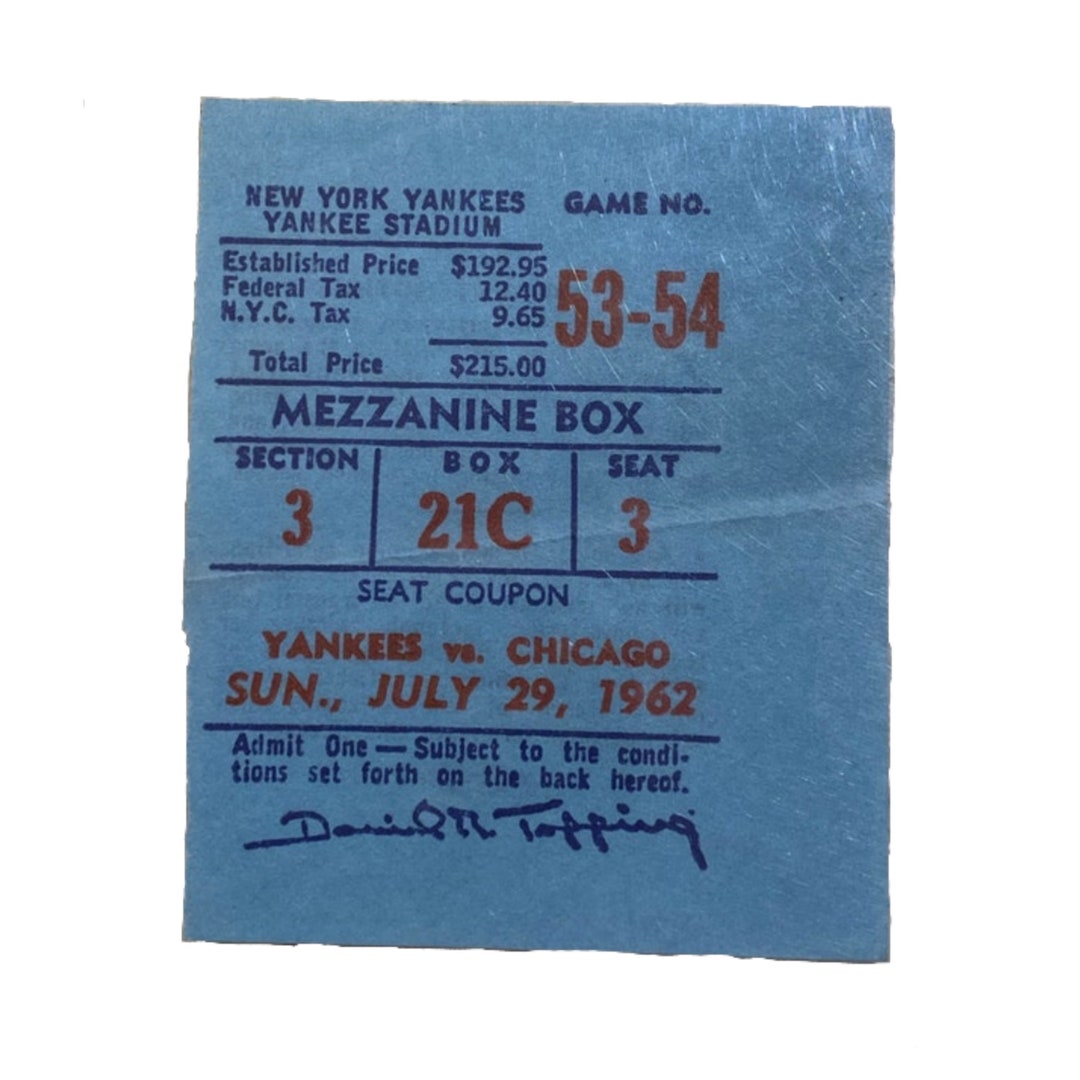 1962 Yankee Stadium Ticket Etsy