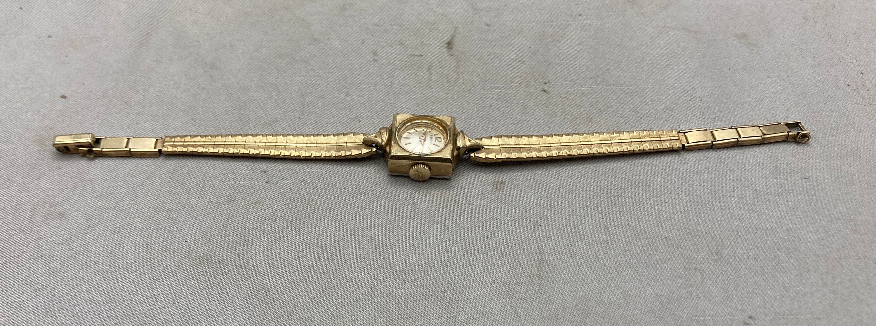 Vintage BENRUS Windup Wristwatch with 10K Yellow Gold | Etsy