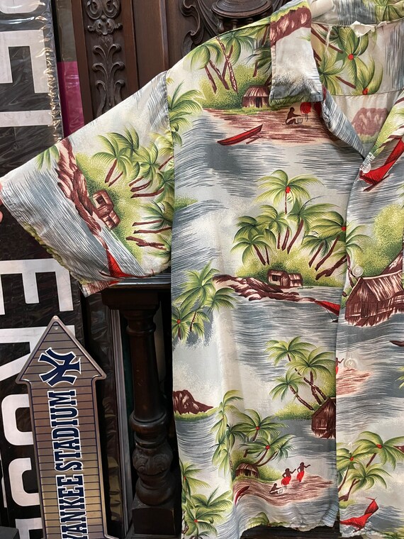 Vintage Hawaiian Shirt Aloha Sports Wear Hand Pri… - image 6