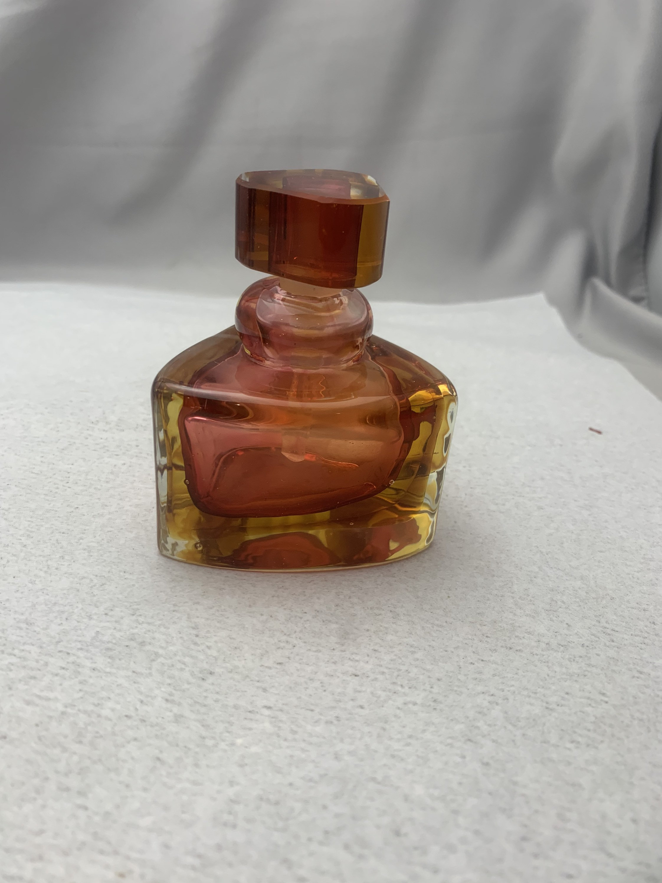 Vintage Red Yellow and orange Art Glass Perfume Bottle with Etsy