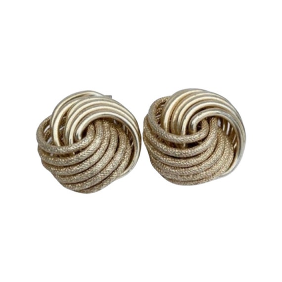 Vintage Gold Tone Spiral Earrings - image 1