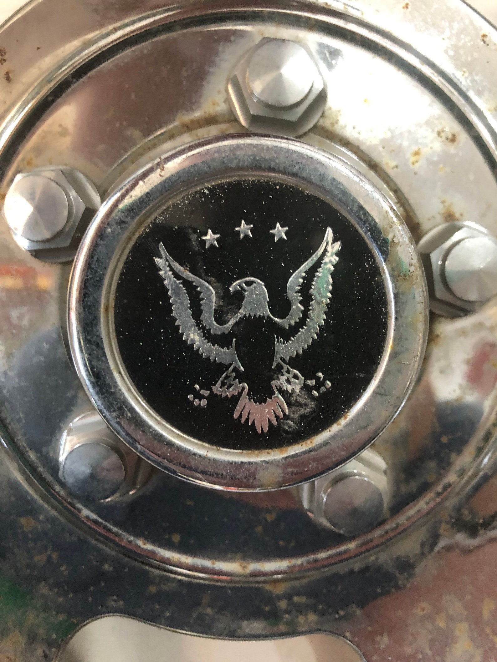 Pair of Vintage 14 Eagle Emblemed Hubcaps Etsy