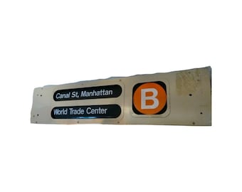Amazing and Rare Authentic Two sided New York City Subway Car Station / Route Sign, World Trade Center, Times Square, More, MTA Memorabilia