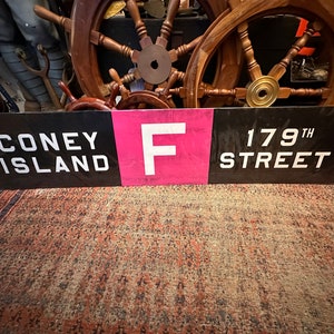 Vintage NYC Subway Sign Map - Coney Island to 179th Street F Line