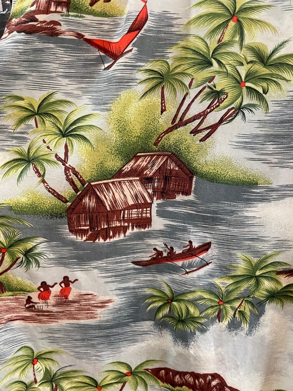 Vintage Hawaiian Shirt Aloha Sports Wear Hand Pri… - image 10