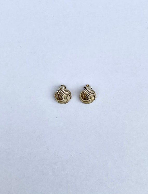 Vintage Gold Tone Spiral Earrings - image 5