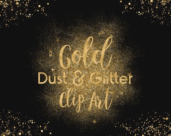 Gold dust & glitter clipart, gold sparkly, dust overlay, golden glitter piles, powder, dust effects, download,