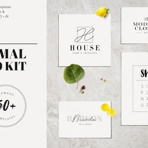Minimal Logo Kit, logomaker, bewerkbare sjablonen, alleen voor Photoshop en Illustrator, stijlvolle en moderne logo's, lettertype voor logo, download
