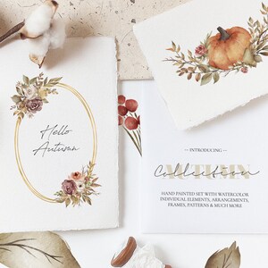 Watercolor autumn collection, autumn cliparts, fall leaves, frames, wreaths, borders, bouqets, digital papers, download
