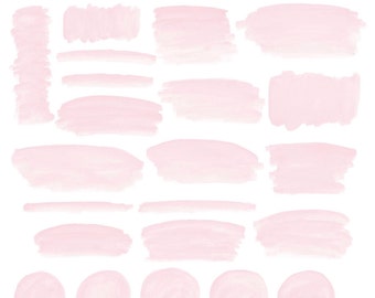 Bright pink watercolor strokes clipart, hand painted overlays, logo design, blogs, cards, splash, soft pink, download