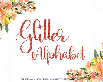 BUY 3 PAY FOR 2, Red glitter alphabet clipart, red digital letters, red sparkle alphabet, fancy letters, glitter font, swaches, download