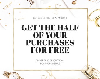 50 Discount Get The Half Of Your Purchases For Free Pededesigns On Etsy 50 Discount Get The Half Of Your Purchases For Free Pededesigns On Etsy