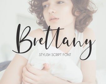 BUY 3 PAY FOR 2, Brettany script font, handletterd font, modern handwriting font, wedding font, font for logo, quote font, download