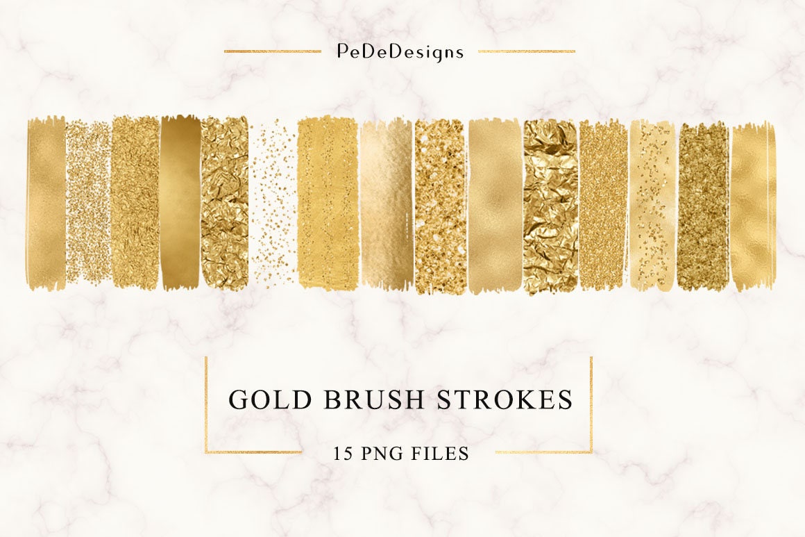 Gold Paint Strokes, Gold Brush Strokes, Digital Paint Strokes, Digital  Brush Strokes, Golden Paint Strokes, Paintbrush, Instant Download 
