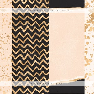Gold Digital Paper Pack, Elegant Background, Gold Foil Patterns, Brush ...