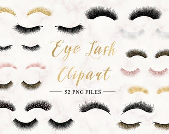 Digital eye lash clipart, gold, rose gold, silver, glitter clipart, beauty lash, glitter lashes, confetti lashes, download