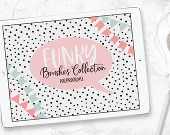 Funky Brushes Collection for Procreate, stempelpenselen, naadloze patroonpenselen, illustratie, stempelpenseelset, ipad-penselen, download