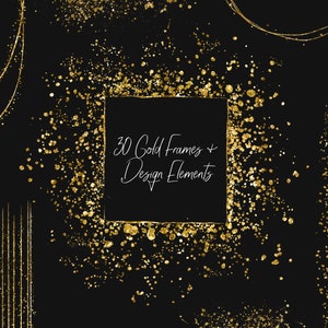 Images clipart or, paillettes géométriques, éléments de conception scintillants, éclaboussures dorées, mariage, invitation, téléchargement