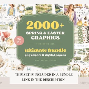 Spring Woodland Watercolor Clipart – Forest Animals, Deer, Bear, Rabbit, Woodland Landscapes & Rustic Nature 68 PNG set image 10