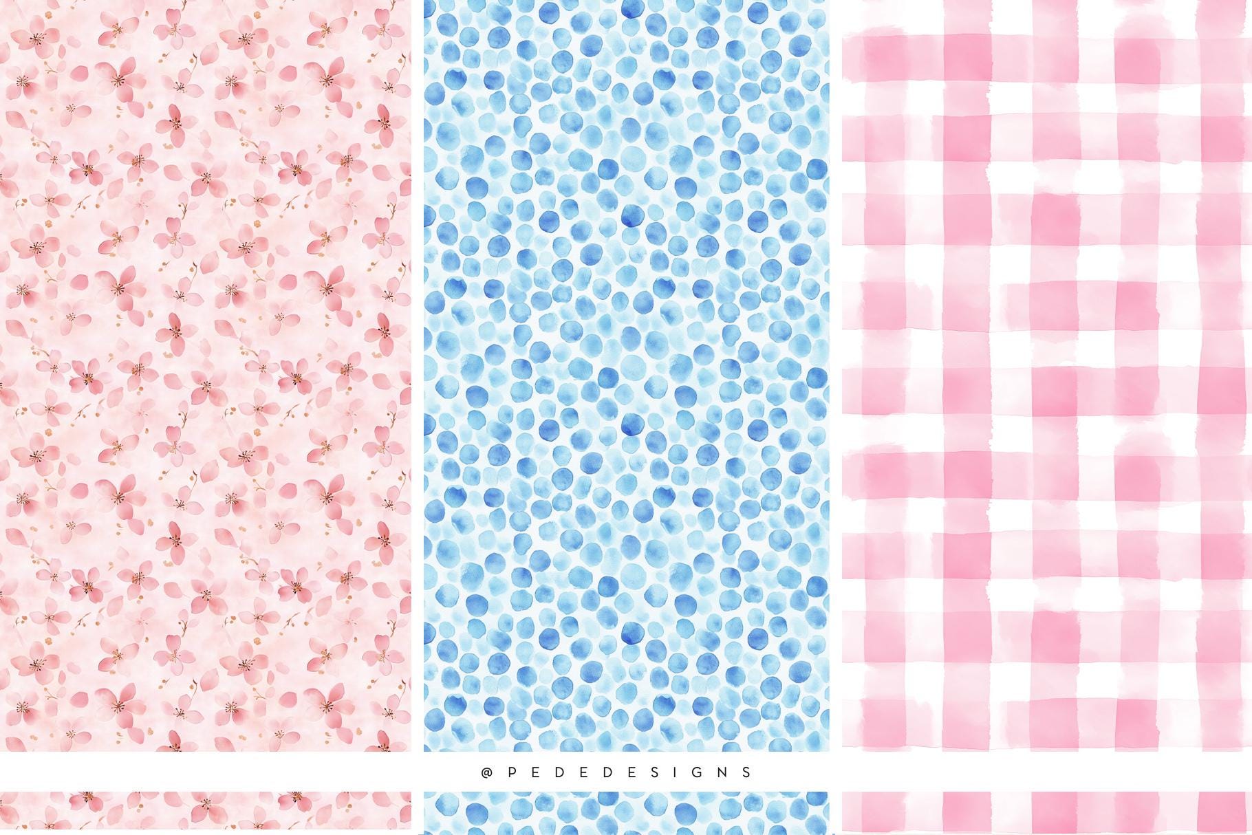 Preppy Glam Digital Paper Pack, Planner Girl, Pink Digital Papers ...