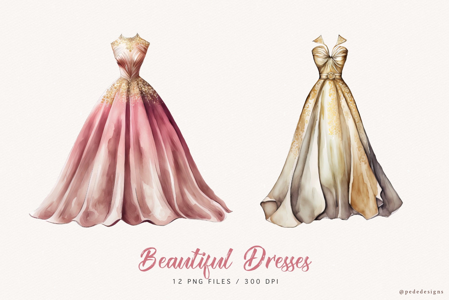 fashion dress clipart 10 Fashion Girl With Flower Dress Clipart Watercolor Clip Art JPG, Instant  Download, Flower Dress Girl