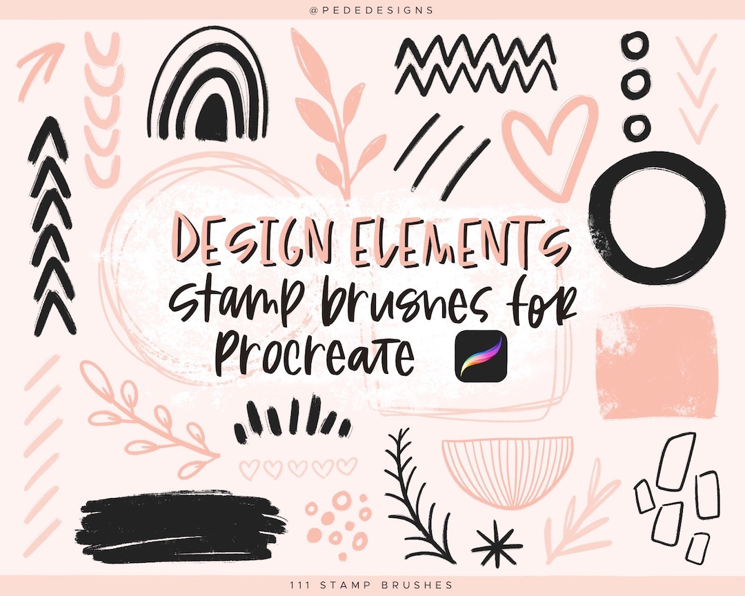 Design Stamps for Procreate, Abstract Brushes, Boho Shapes Procreate ...