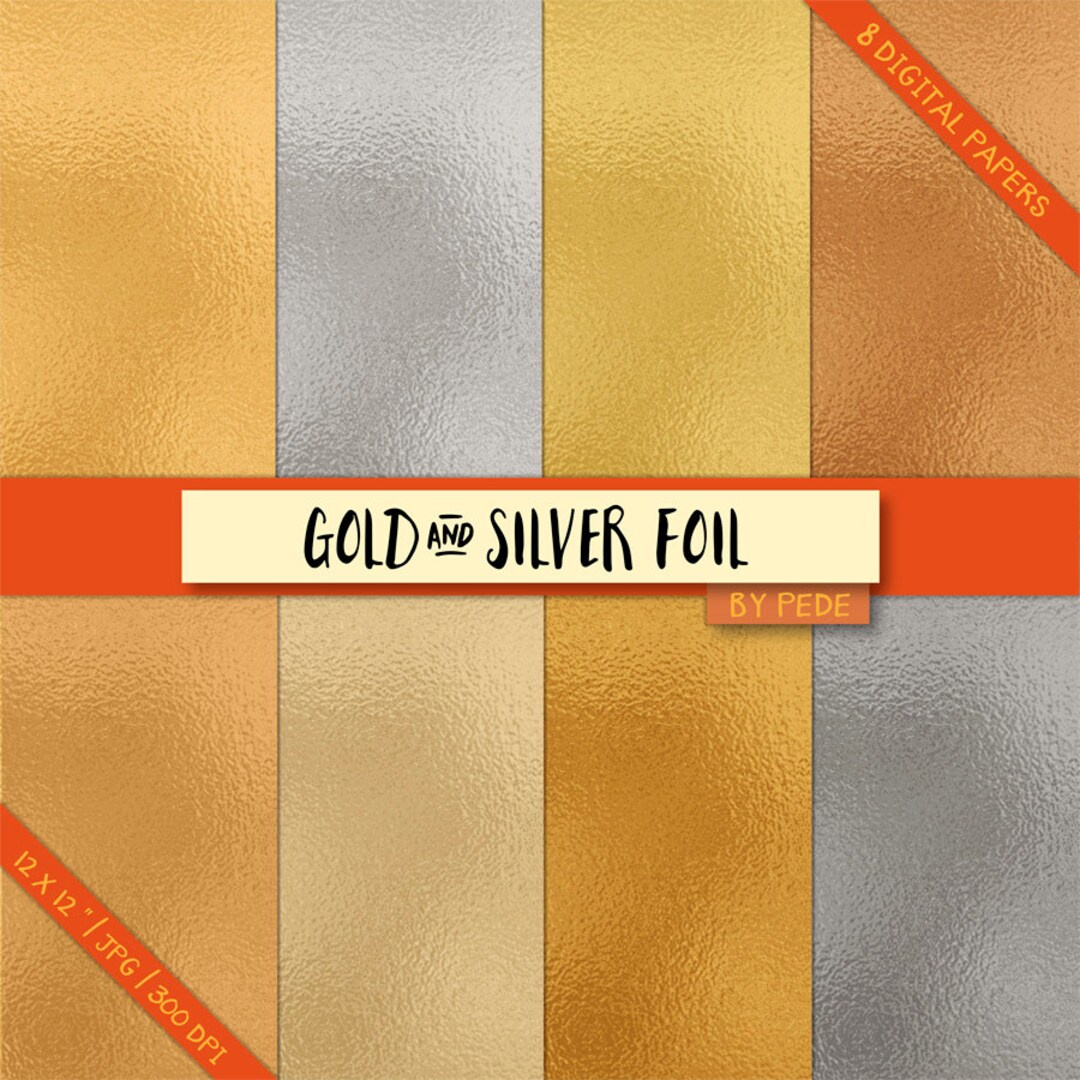 Foil Digital Paper Pack Gold Foil Papers Foil Background Etsy