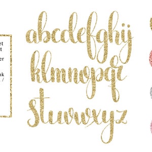 Sparkle Alphabet Clip Art, 4 Colors, Gold, Rose Gold, Silver, Pink ...