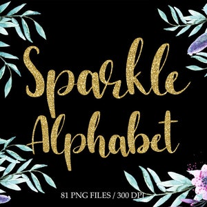 Glittery Fonts 01 Gold Letters Alphabets - These are Clip Art NOT Font –  Hello Handmade Goods