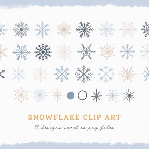 Snowflake Clip Art, winter clipart, planner stickers, snow png, christmas snwoflake, snow clip art, holiday, noel clipart, download