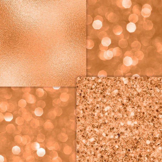 Copper Foil Glitter Digital Paper, Copper Digital Texture Paper