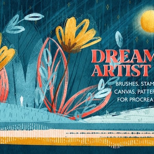 Dreamer Artist Kit für Procreate, Zeichenpinsel, Pinsel-Set für ipad, Briefmarken, Musterpinsel, Schattierung, Pinsel für Gemälde, Download