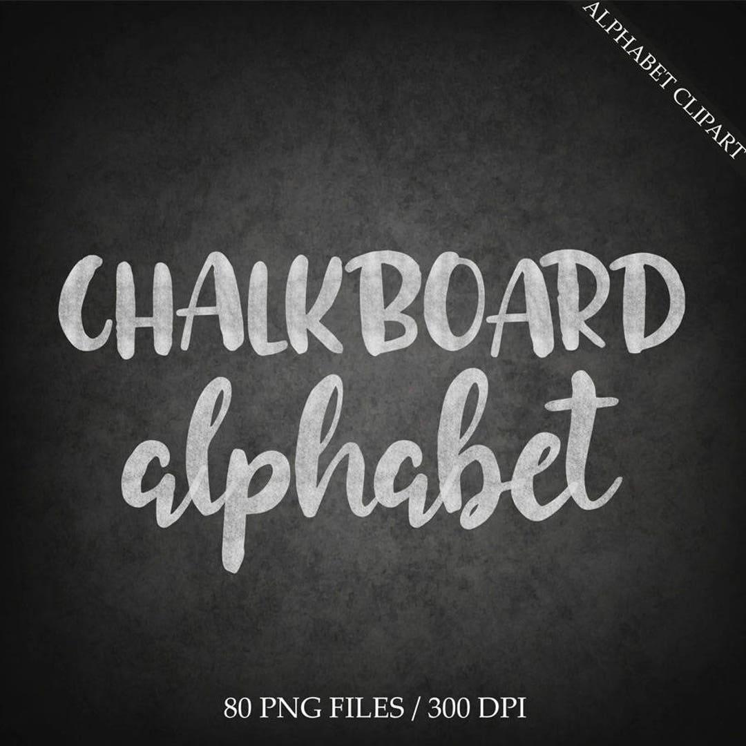 Chalkboard Alphabet Clipart, Digital Chalk Font Clipart, Digital Brush
