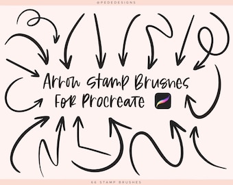 Arrow Stamps for Procreate, arrow brushes, shapes procreate pack, design procreate brushes, doodle brushes, card making, download