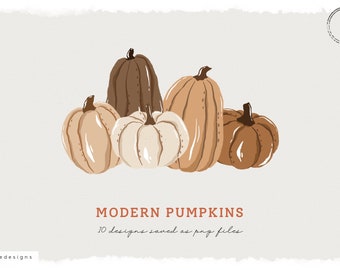 Autumn Clip Art, modern pumpkins, planner stickers, fall clipart, pumpkin stickers, rustic clip art, hand drawn pumpkins, download
