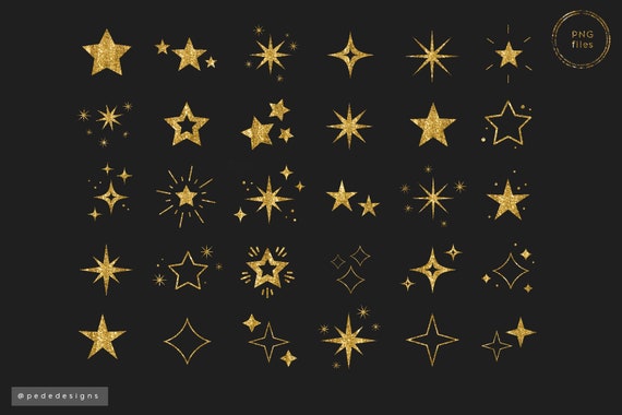 Gold Glitter Stars, Stars Png, Glitter Clip Art, Star Shape