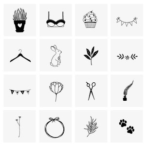 60 hand drawn elements, flowers clipart, hand drawn logo clipart, wreath, geometric, logo, wedding, vectors, download, image 3