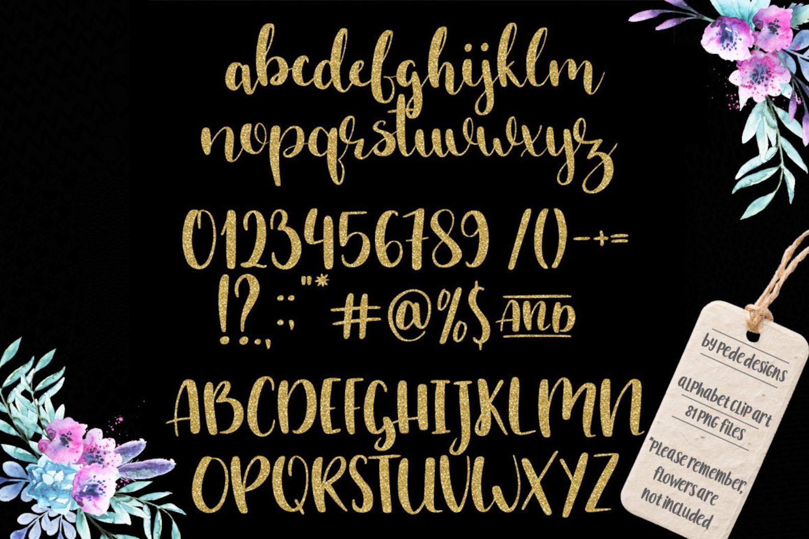 Gold Glitter Alphabet Clipart Gold Digital Letter Glitter - Etsy